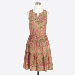 J.Crew Factory Sleeveless Printed Tiered Dress